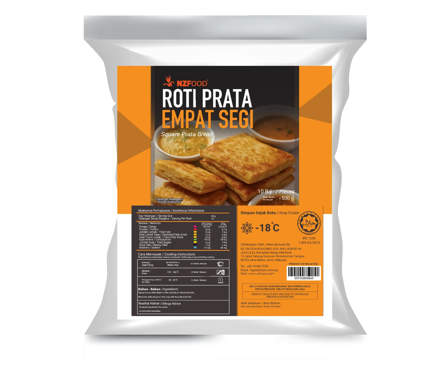 Roti Prata Empat Segi
